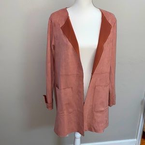 NWT Long Faux Suede Jacket